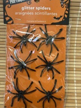 Vtg Pier 1 Imports, Glitter Spiders Halloween, New in Package